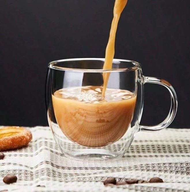 Taza  De Vidrio Doble Pared 250Ml 400