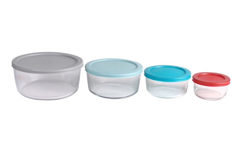 Set Recipientes Vidrio X4 Piezas Varios Colores  43890