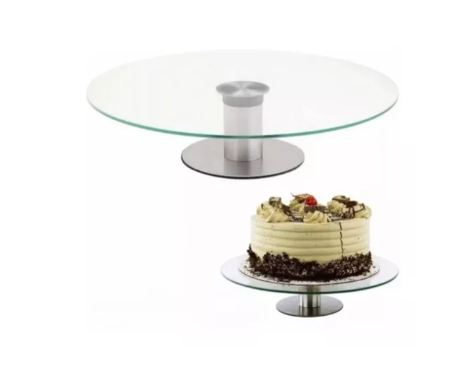 Plato Giratorio Vidrio Transparente C/Pie 30* 6.5 Cm 330 21936