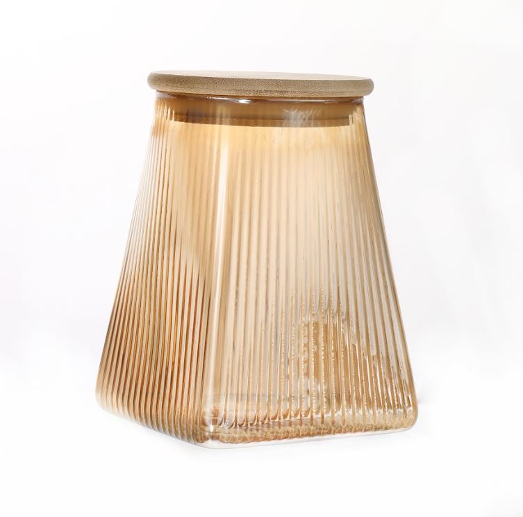 Frasco De Vidrio Color C/Tapa Madera 950Ml 51513