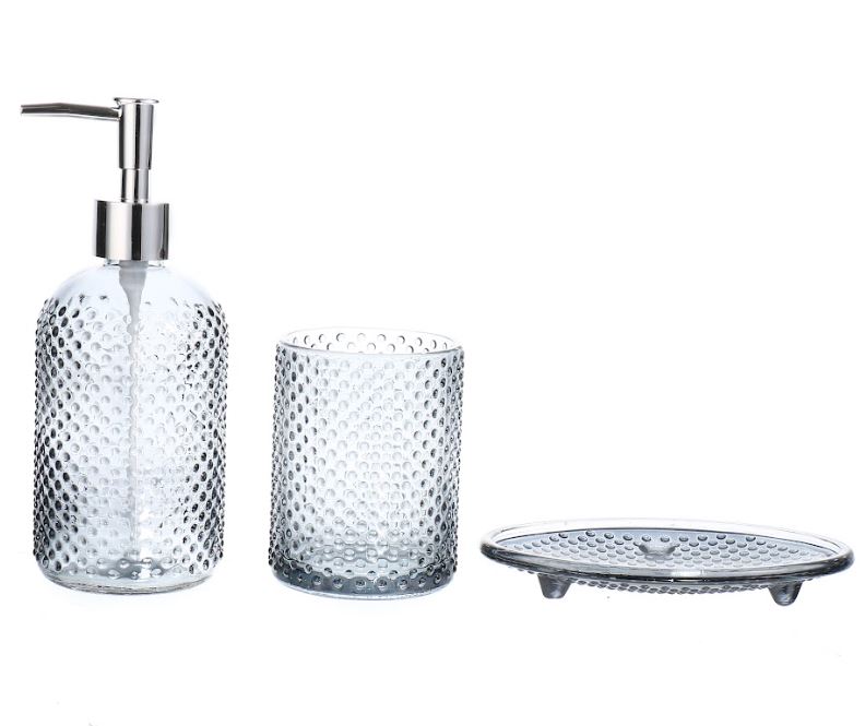 Set De Baño X3 Pzs Vidrio 388