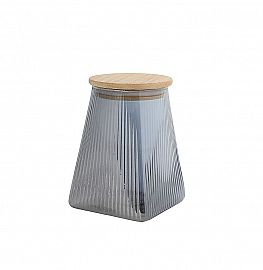 Frasco De Vidrio Color C/ Tapa Madera 950Ml 51513-G